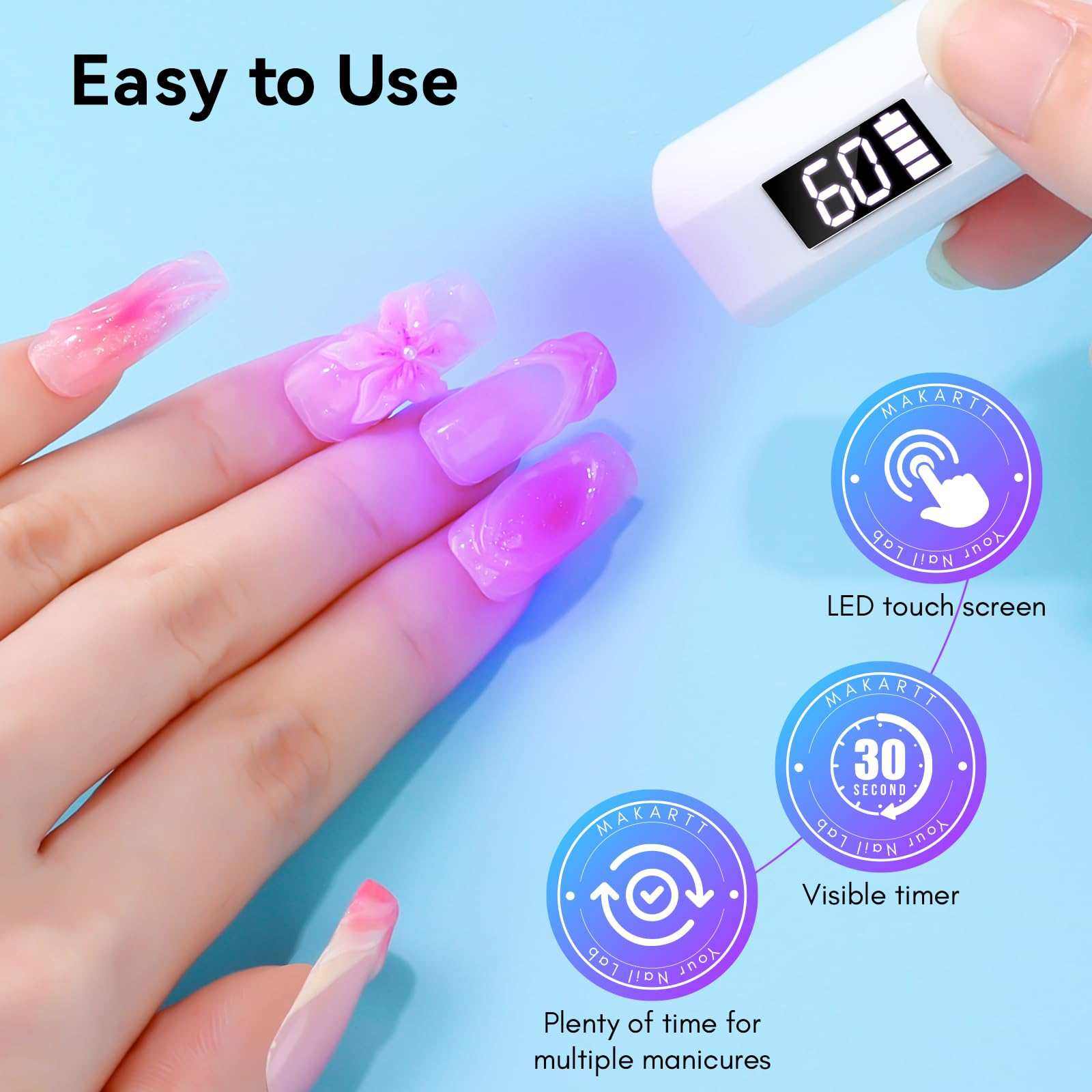 Handheld Mini UV LED Nail Lamp Portable Nail Dryer for Curing Nail Gel