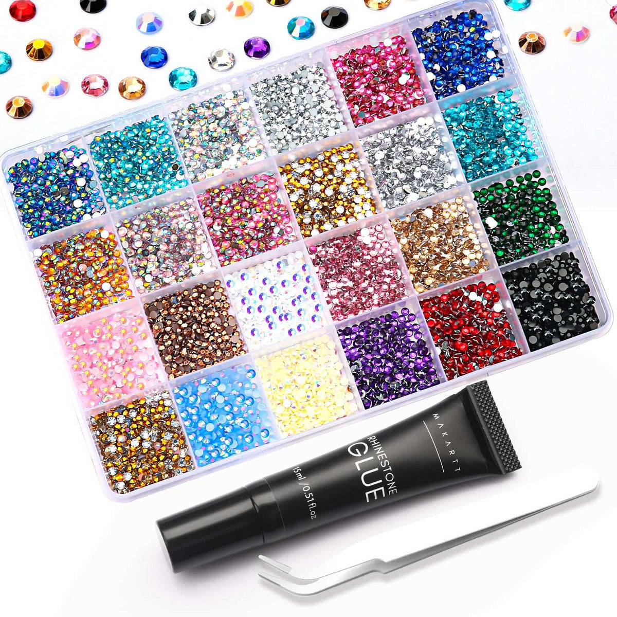 Nail Rhinestone Glue Kit Strong Adhesive with Flatback Crystals For 3D Nail Art