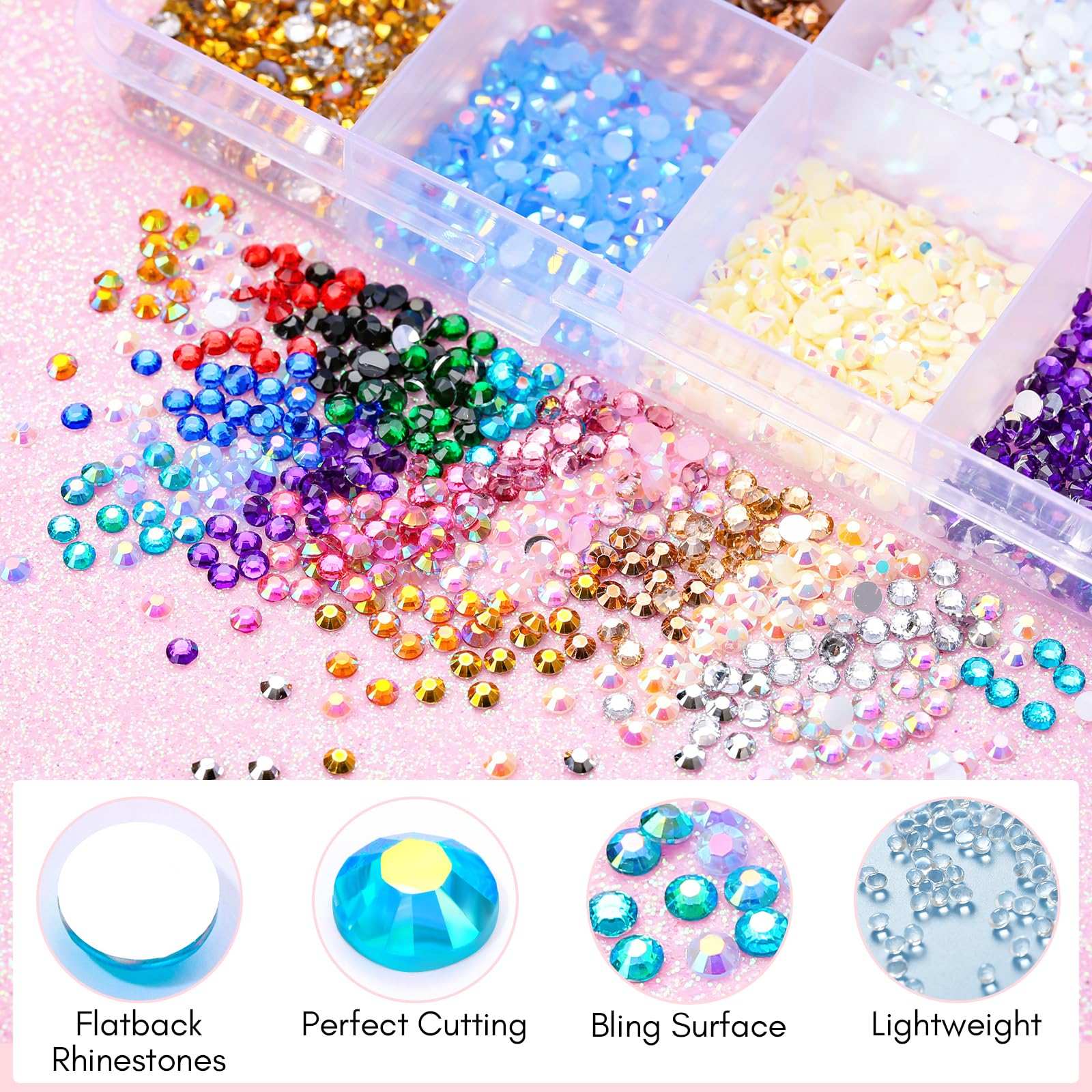 Nail Rhinestone Glue Kit Strong Adhesive with Flatback Crystals For 3D Nail Art