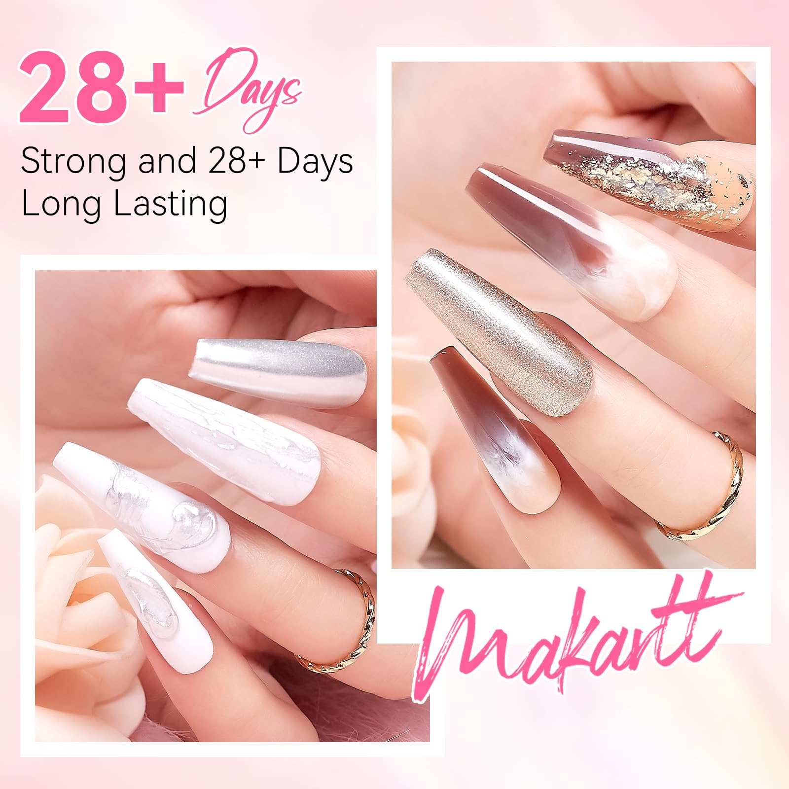 Poly Gel Nail Set Clear Pastel Color Collection Neutral Classic Polygel