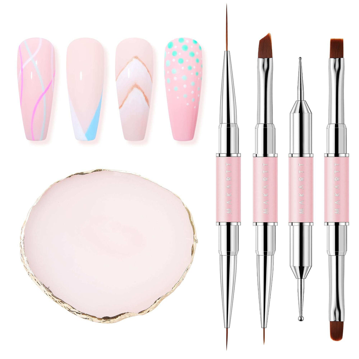 Nail Art Brushes with Palette