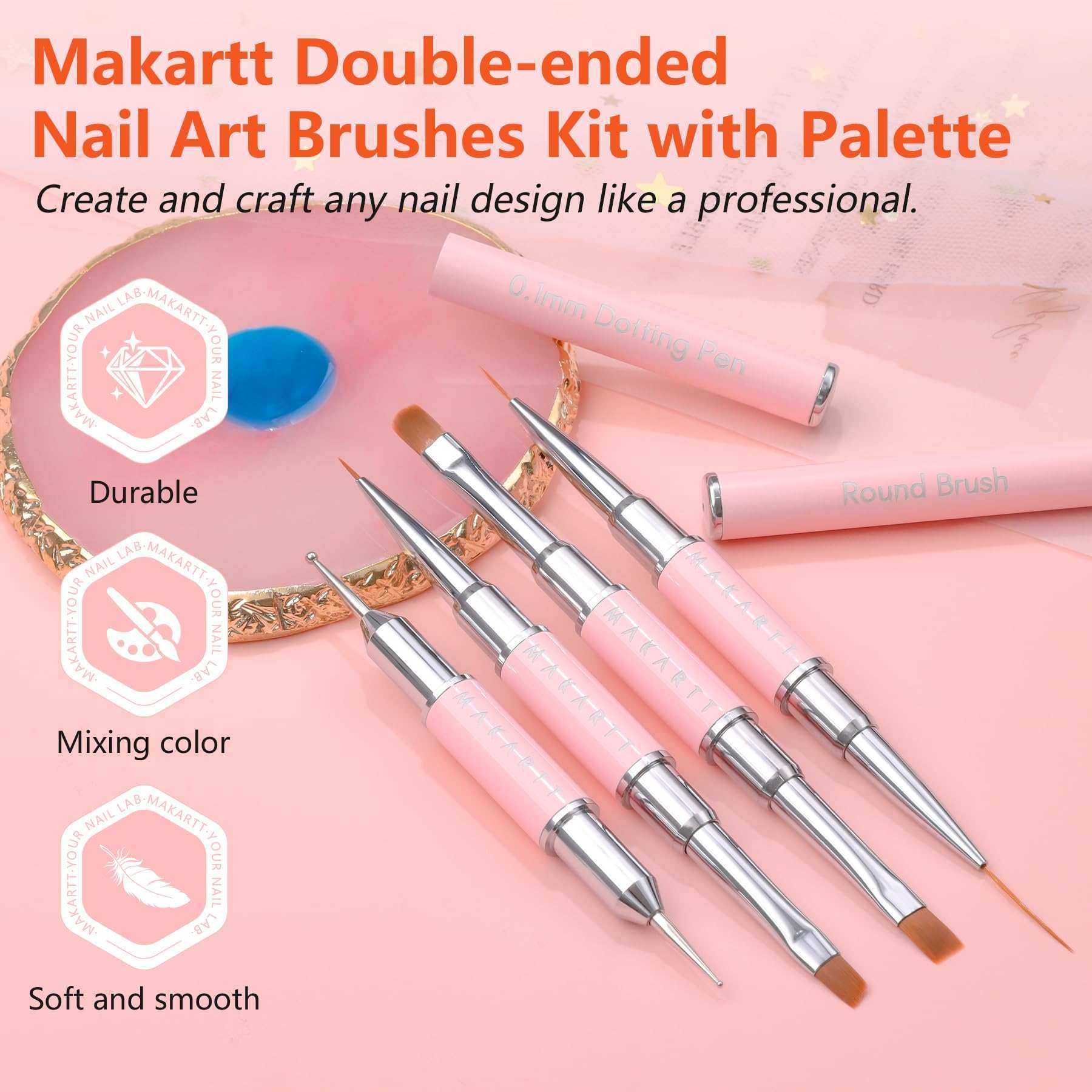 Nail Art Brushes with Palette