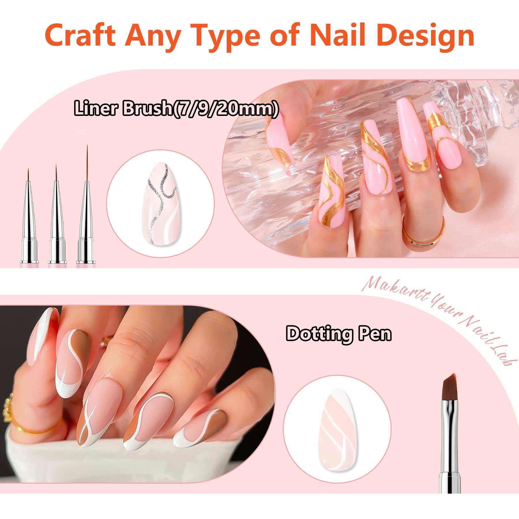 Nail Art Brushes with Palette