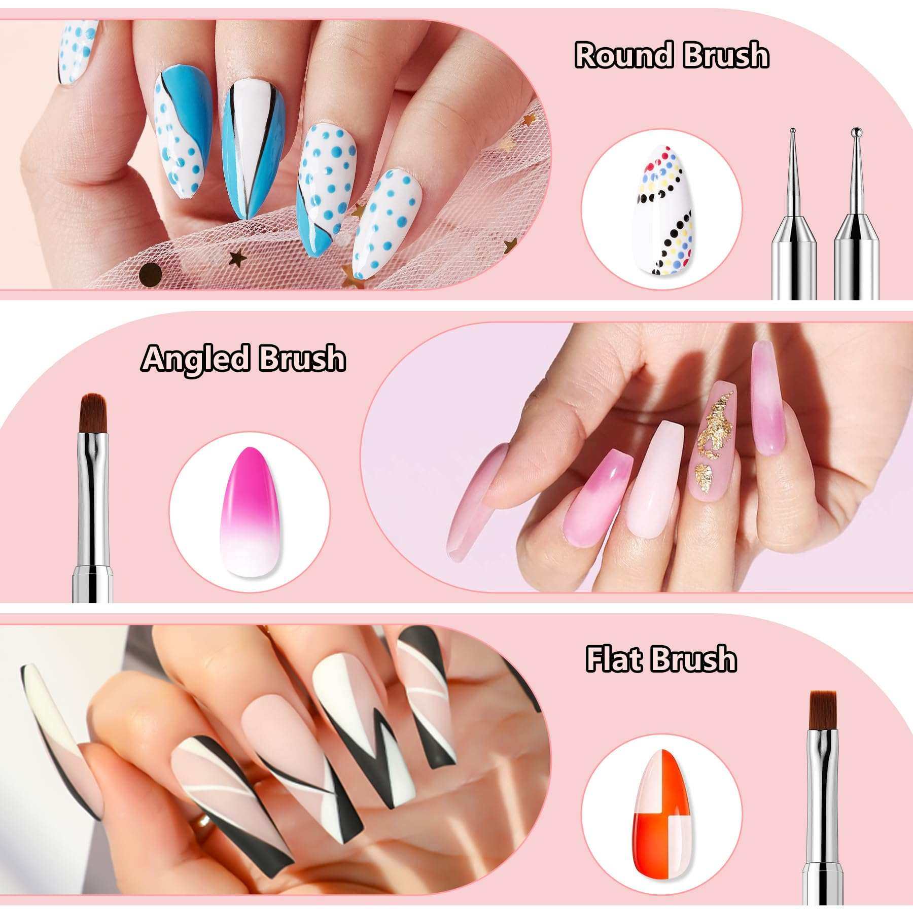 Nail Art Brushes with Palette