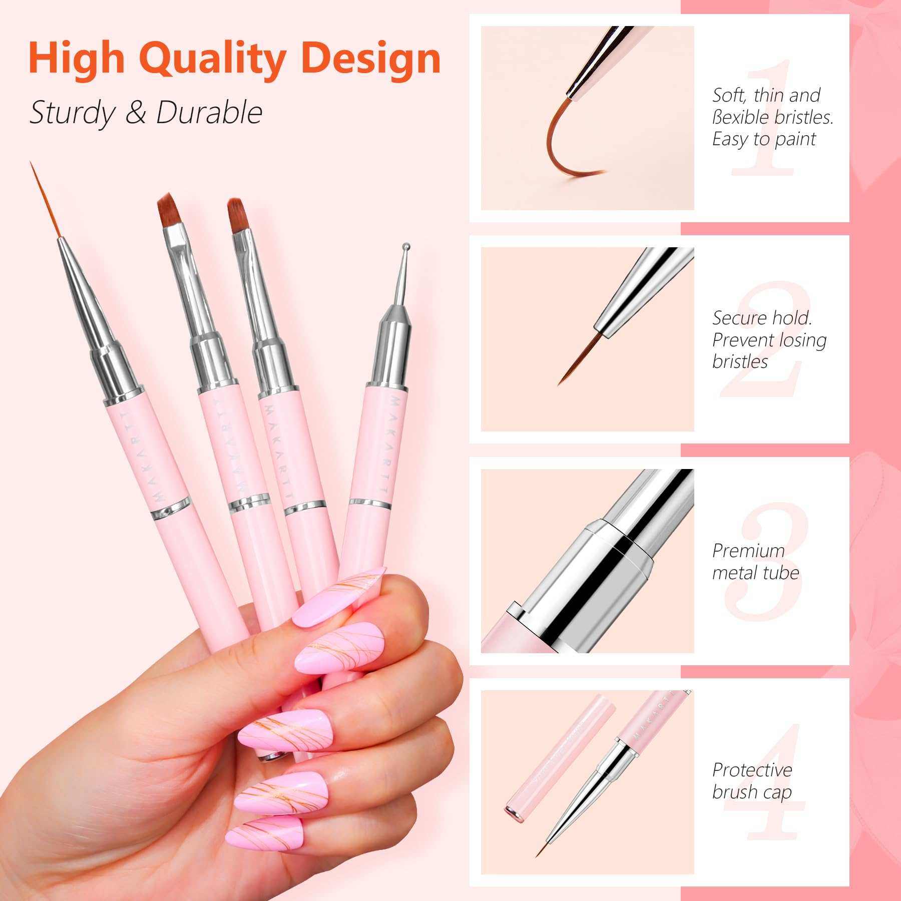 Nail Art Brushes with Palette