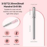 Nail Drill Bits Sanding Bands, 100Pcs 80/120/180/240 Grit File Sand with 3.1mm Mini Mandrel Nail Bit Set