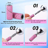 Upgrade Sanding Bands for Nail Drill with 3mm Mandrel Bits #180, 50pcs