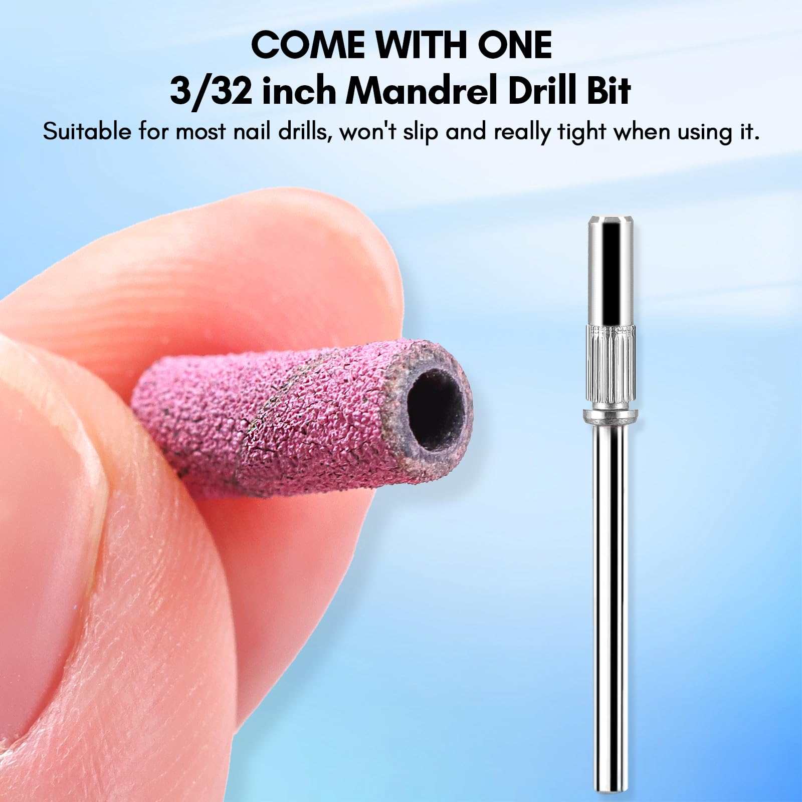 Upgrade Sanding Bands for Nail Drill with 3mm Mandrel Bits #180, 50pcs