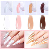 Poly Gel Nail Set Bare Nude Color Collection Neutral Classic Polygel