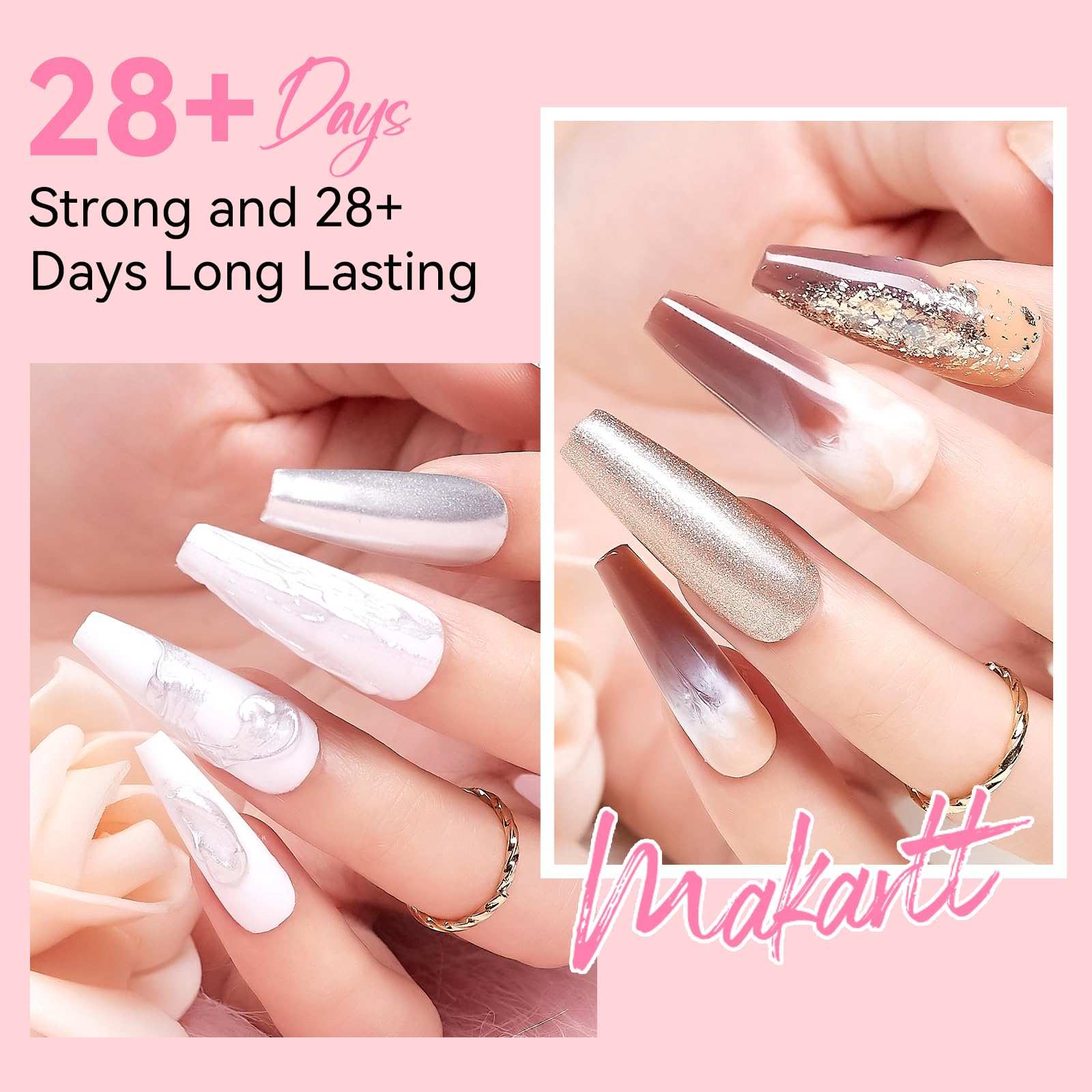 Poly Gel Nail Set Bare Nude Color Collection Neutral Classic Polygel