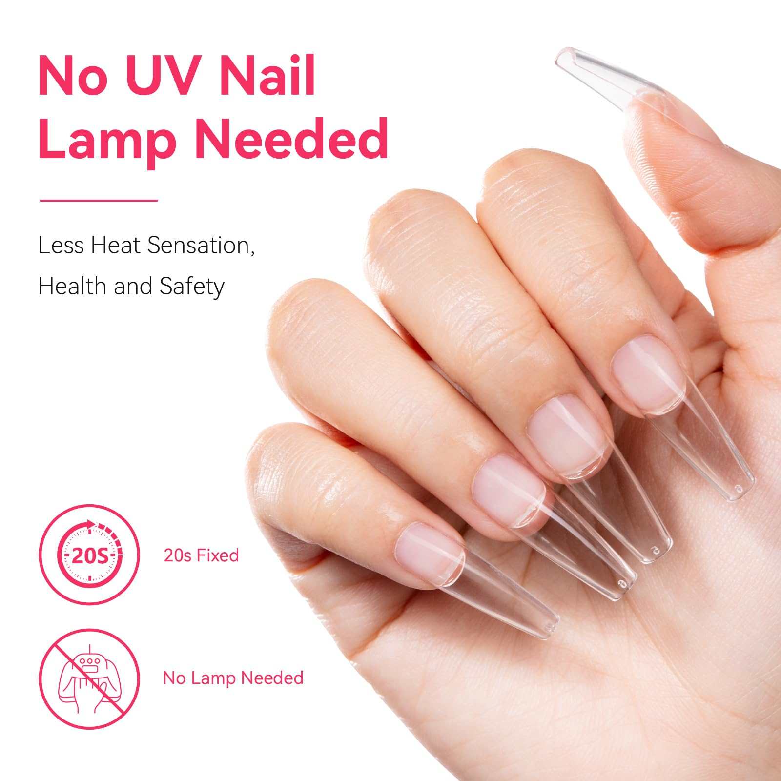 Makartt Nail Glue for Press On Nails: Solid Nail Gel No Lamp Needed Soft Acrylic Gel Nail Tips Fake Nails, Easy to Control Clear Nail Glue Gel for Nail Art DIY Home Manicure Pedicure 10ml(10ml*2)