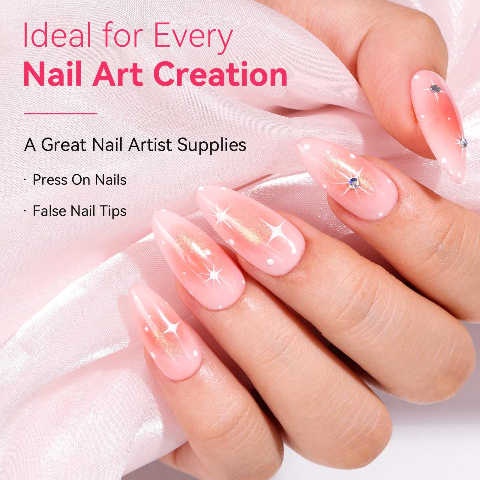 Makartt Nail Glue for Press On Nails: Solid Nail Gel No Lamp Needed Soft Acrylic Gel Nail Tips Fake Nails, Easy to Control Clear Nail Glue Gel for Nail Art DIY Home Manicure Pedicure 10ml(10ml*2)