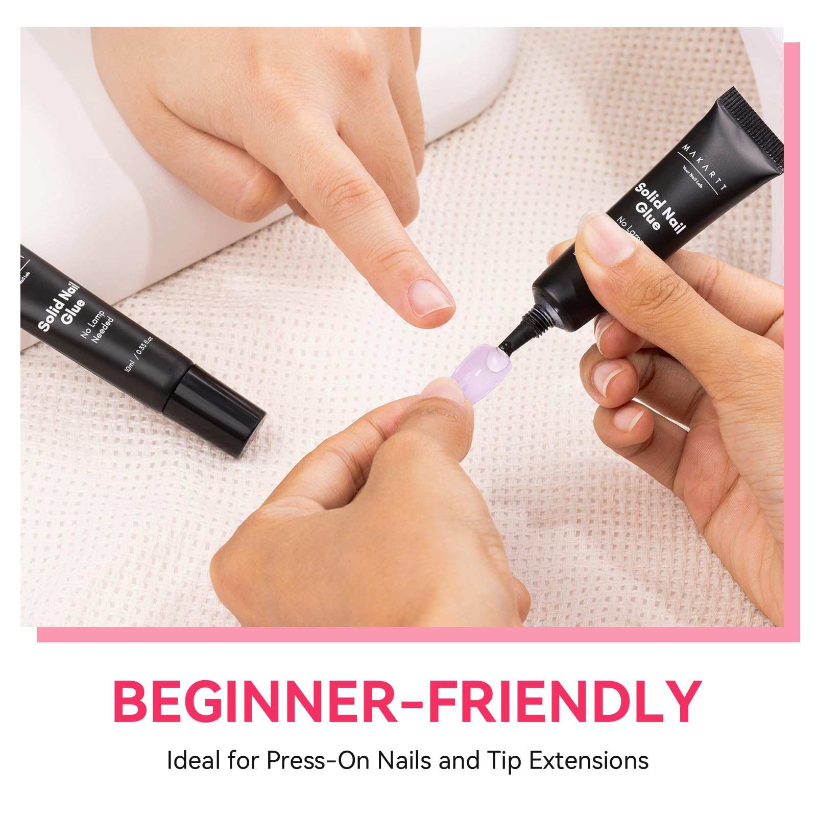 Makartt Nail Glue for Press On Nails: Solid Nail Gel No Lamp Needed Soft Acrylic Gel Nail Tips Fake Nails, Easy to Control Clear Nail Glue Gel for Nail Art DIY Home Manicure Pedicure 10ml(10ml*2)