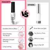 Makartt 8ml Metallic Silver Gel Liner Nail Polish, 3D Mirror Chrome Effect Gel with Built in Thin Brush, Soak Off UV/LED Gel for DIY Manicure, Home, and Salon Nail Art Designs