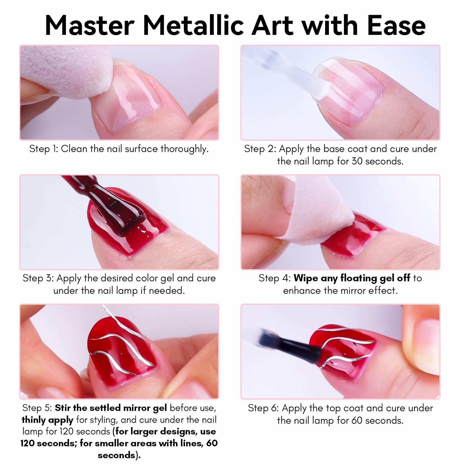 Makartt 8ml Metallic Silver Gel Liner Nail Polish, 3D Mirror Chrome Effect Gel with Built in Thin Brush, Soak Off UV/LED Gel for DIY Manicure, Home, and Salon Nail Art Designs