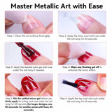 Makartt 8ml Metallic Silver Gel Liner Nail Polish, 3D Mirror Chrome Effect Gel with Built in Thin Brush, Soak Off UV/LED Gel for DIY Manicure, Home, and Salon Nail Art Designs