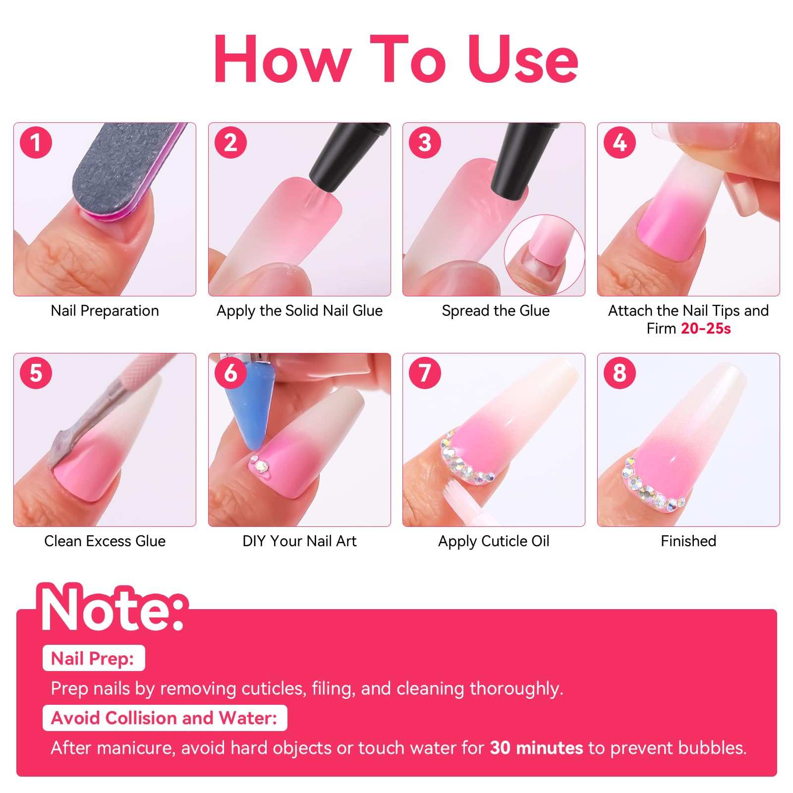 Makartt Nail Glue for Press On Nails: Solid Nail Gel No Lamp Needed Soft Acrylic Gel Nail Tips Fake Nails, Easy to Control Clear Nail Glue Gel for Nail Art DIY Home Manicure Pedicure 10ml(10ml*2)