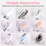 Makartt 8ml Metallic Silver Gel Liner Nail Polish, 3D Mirror Chrome Effect Gel with Built in Thin Brush, Soak Off UV/LED Gel for DIY Manicure, Home, and Salon Nail Art Designs