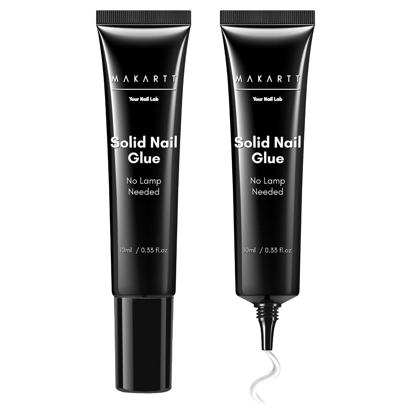 Makartt Nail Glue for Press On Nails: Solid Nail Gel No Lamp Needed Soft Acrylic Gel Nail Tips Fake Nails, Easy to Control Clear Nail Glue Gel for Nail Art DIY Home Manicure Pedicure 10ml(10ml*2)