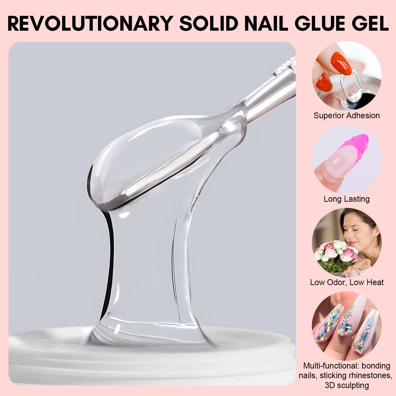 Solid Nail Glue and Nail Tips Kit
