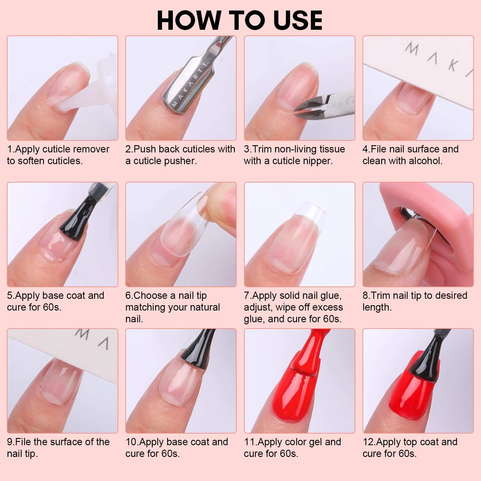 Solid Nail Glue and Nail Tips Kit