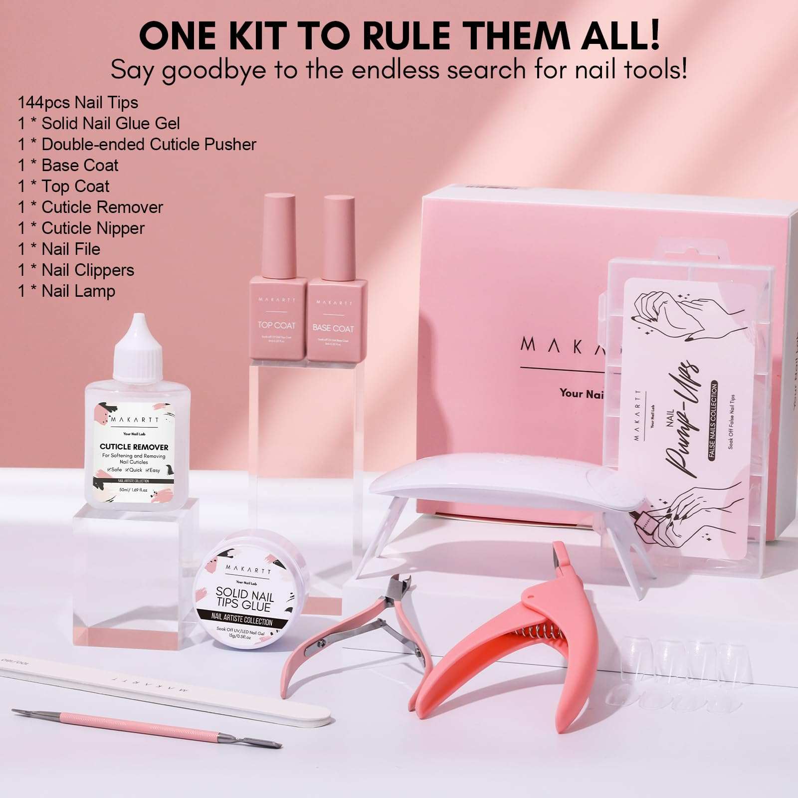 Solid Nail Glue and Nail Tips Kit