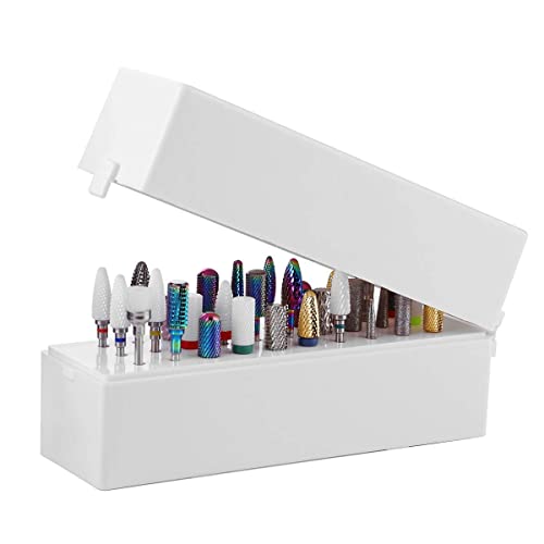 MakarttDrill Bit Organizers Case for Storing Nail Drill Bits (Not Inlcude Drill Bits)include 30 holes - can be used to store many nail drill bits, such as 3/32'' carbide drill bits, ceramic nail file bit.

Acrylic cover - dus