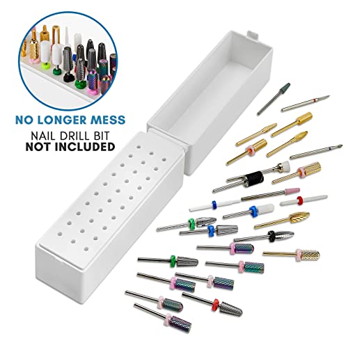 MakarttDrill Bit Organizers Case for Storing Nail Drill Bits (Not Inlcude Drill Bits)include 30 holes - can be used to store many nail drill bits, such as 3/32'' carbide drill bits, ceramic nail file bit.

Acrylic cover - dus
