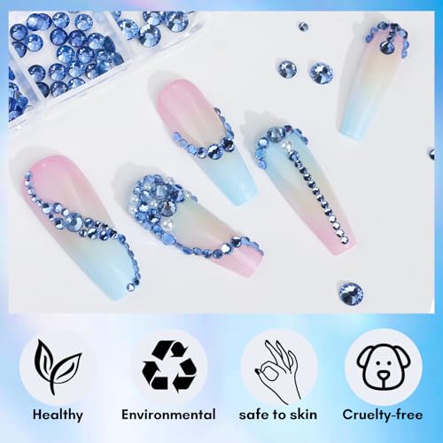 MakarttMulti-Size Rhinestones Nail CharmsBrand: MakarttFeatures: 
Sparkling rhinestones - Flat-back rhinestones come in 6 different sizes, totaling about 1110 pcs. Each size is divided into 2 grids: 1.5 mm 