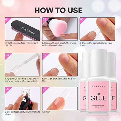 INFELING Gel Nail Glue - 15ML 4 in 1 Nail Glue Gel for Acrylic Nails Long  Lasting, Super Strong UV Extension Nail Glue, Fit for Flat and Curve Nail  Beds, Last 21+ Days