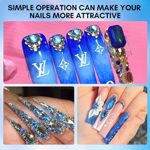 MakarttMulti-Size Rhinestones Nail CharmsBrand: MakarttFeatures: 
Sparkling rhinestones - Flat-back rhinestones come in 6 different sizes, totaling about 1110 pcs. Each size is divided into 2 grids: 1.5 mm 