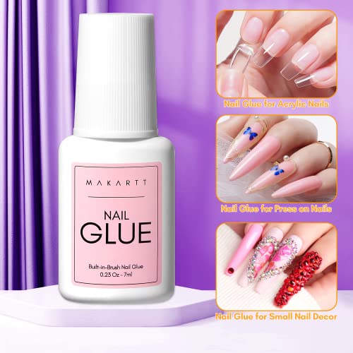 Amazon.com: Makartt Nail Glue with Glue Remover Kit, Super Strong Nail Glue  7ML for Acrylic Nails Press On Nails,10ML Glue Off Fake Nails, Remover for  Super Glue, Nail Polish Easy Application Nail