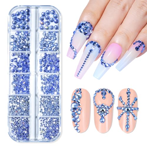MakarttMulti-Size Rhinestones Nail CharmsBrand: MakarttFeatures: 
Sparkling rhinestones - Flat-back rhinestones come in 6 different sizes, totaling about 1110 pcs. Each size is divided into 2 grids: 1.5 mm 