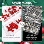 MakarttMulti-Size Rhinestones Nail CharmsBrand: MakarttFeatures: 
Sparkling rhinestones - Flat-back rhinestones come in 6 different sizes, totaling about 1110 pcs. Each size is divided into 2 grids: 1.5 mm 