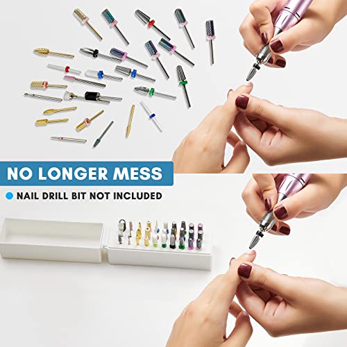 MakarttDrill Bit Organizers Case for Storing Nail Drill Bits (Not Inlcude Drill Bits)include 30 holes - can be used to store many nail drill bits, such as 3/32'' carbide drill bits, ceramic nail file bit.

Acrylic cover - dus