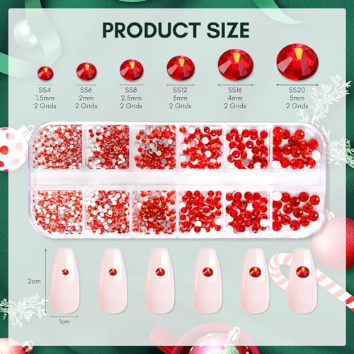 MakarttMulti-Size Rhinestones Nail CharmsBrand: MakarttFeatures: 
Sparkling rhinestones - Flat-back rhinestones come in 6 different sizes, totaling about 1110 pcs. Each size is divided into 2 grids: 1.5 mm 