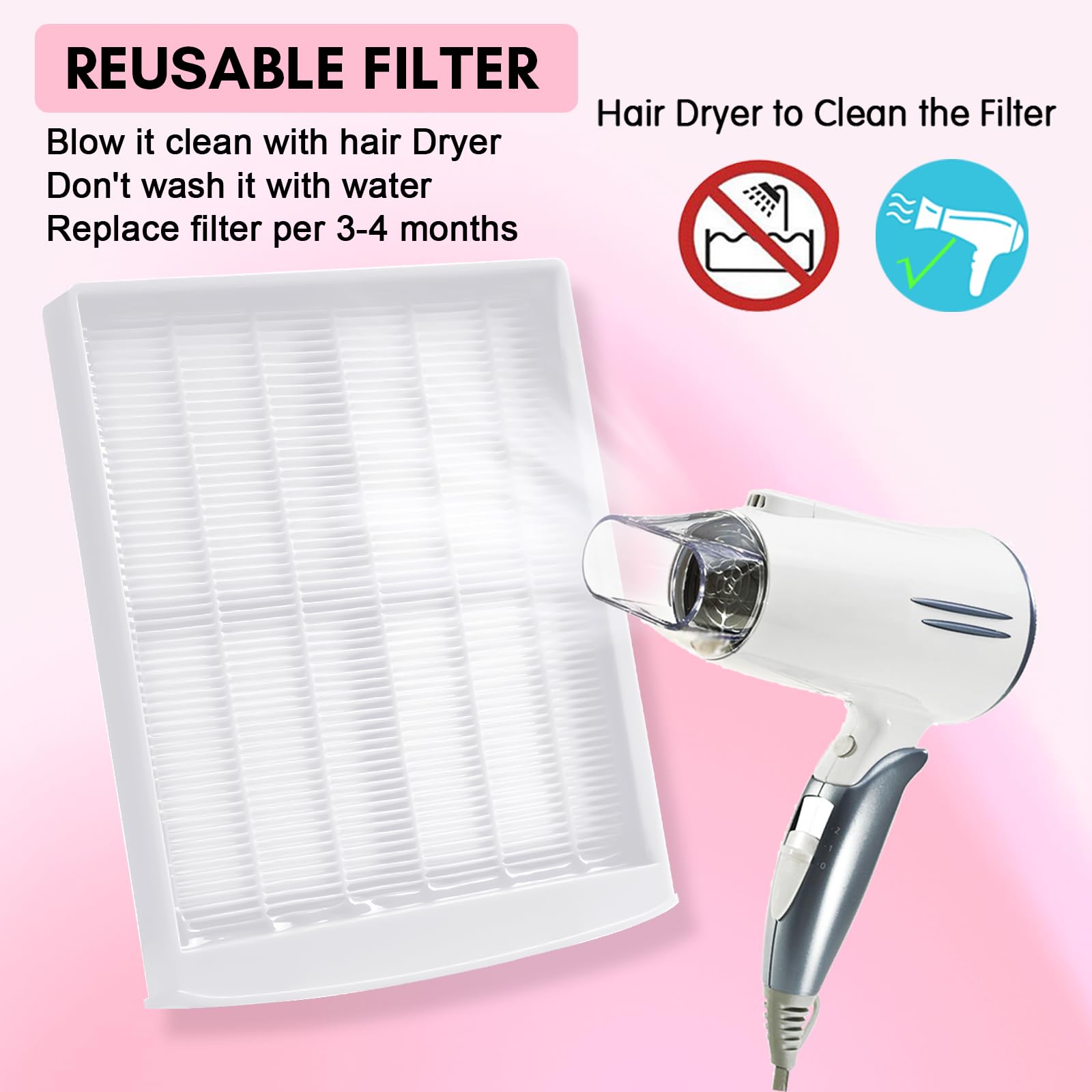 Nail Dust Collector Filter No-Spilling Filter for MK200