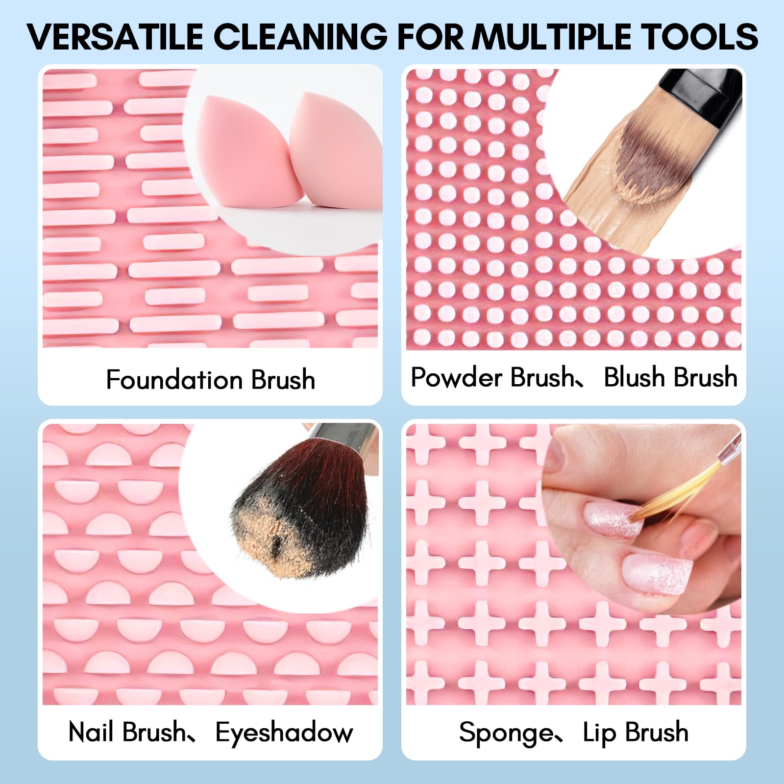 Makeup Brush Cleaner 3Pcs Set for Cleaning Makeup Sponges Brushes and Powder Puff